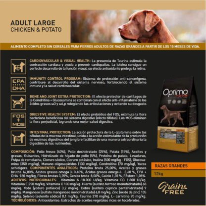 OPTIMA NOVA ADULT LARGE POLLO PATATA 12 KG. - Imagen 2