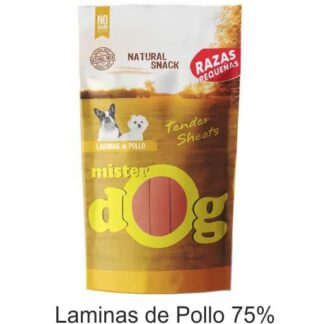 Snack LAMINAS De POLLO 70 gr. Mister Dog