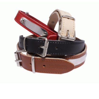 COLLAR CUERO CON PLACA 25MM.NATURAL - Imagen 2