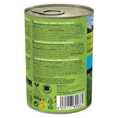 LATA JUNIOR Pollo/Zanahorias/Guisantes/Aceite de salmón 400gr. - Imagen 4