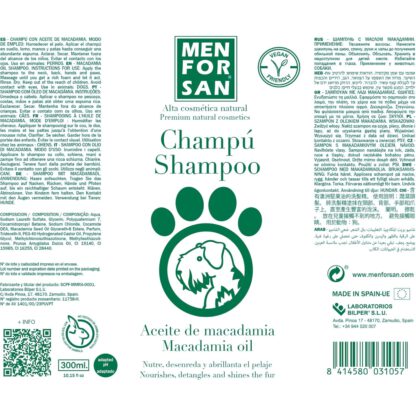 MENFORSAN CHAMPU Aceite de Macadamia 300ml. - Imagen 2