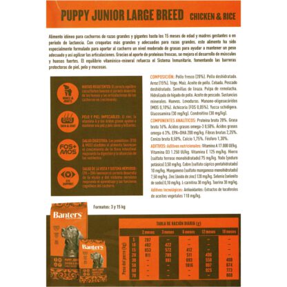 BANTERS DOG PUPPY LARGE CHICKEN&RICE 3KG. - Imagen 2