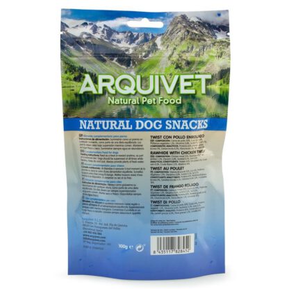 SNACK TWIST CON POLLO ENROLLADO 100gr Arquivet - Imagen 4