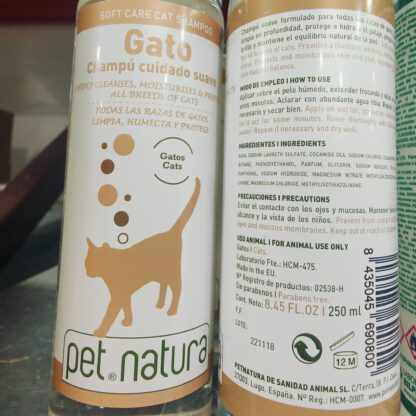 CHAMPU GATOS 250 ML. PETNATURA - Imagen 2