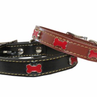 COLLAR ADORNO HUESO RED 20X400MM NEGRO***