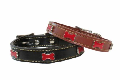 COLLAR ADORNO HUESO RED 20X400MM NEGRO***