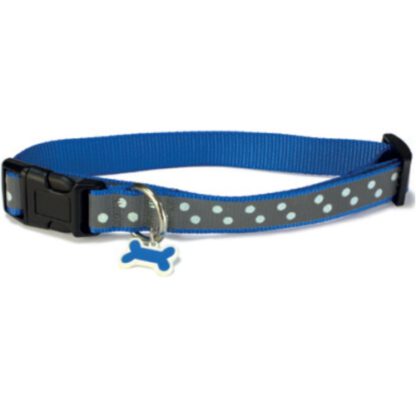 COLLAR PERRO REFLECTANTE AZUL 1,6x25/35cm. - Imagen 2