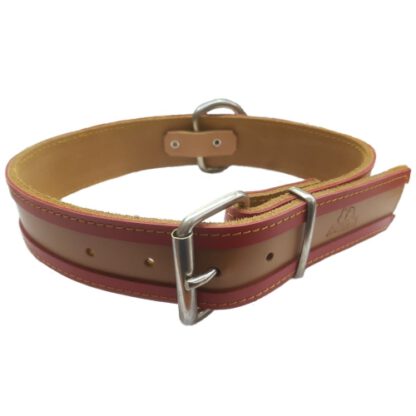 COLLAR CUERO VIA MARRON Y BEIGE 40x3cm - Imagen 4