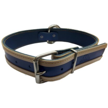 COLLAR CUERO VIA MARRON Y BEIGE 40x3cm - Imagen 3