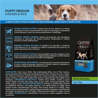 OPTIMA NOVA PUPPY MEDIUM CHICKEN 12 KG. - Imagen 3