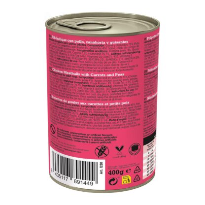 ALBONDIGAS con Pollo & Zanahoria & Guisantes 400gr. - Imagen 3