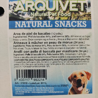AROS masticables de Piel de BACALAO 12 Uds.. - Imagen 3