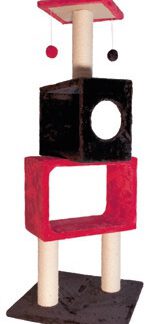 RASCADOR ROJO Y NEGRO 50x50x124cm.