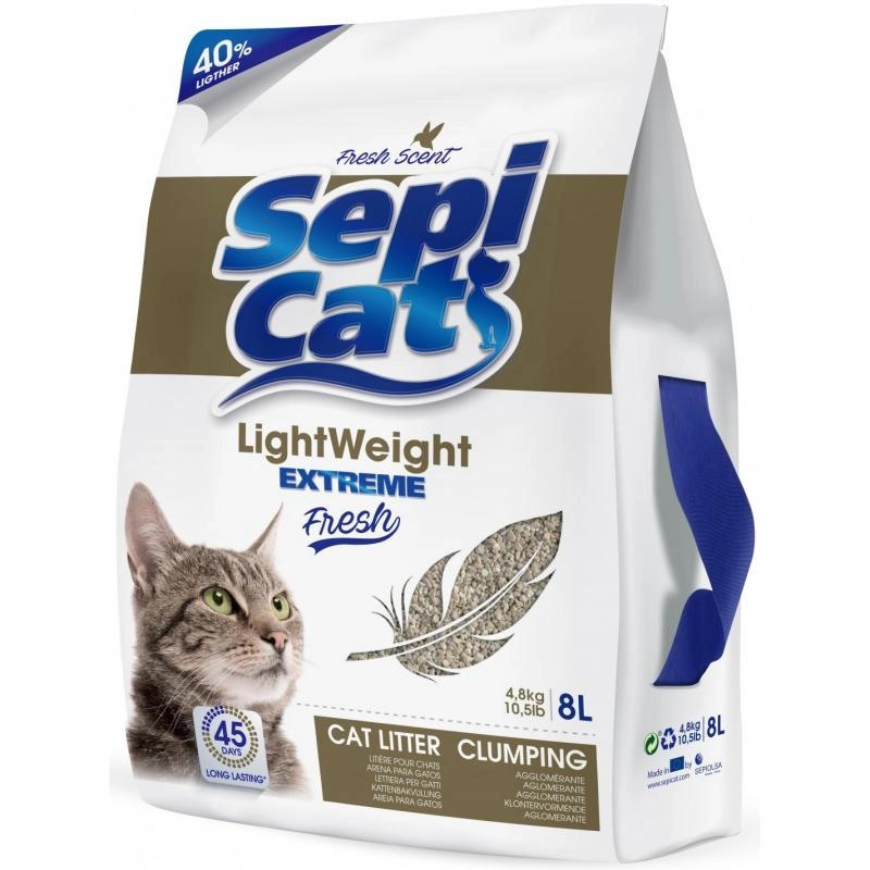 Sepicat Light Weight Extreme Fresh Arena para Gatos 8 Litros