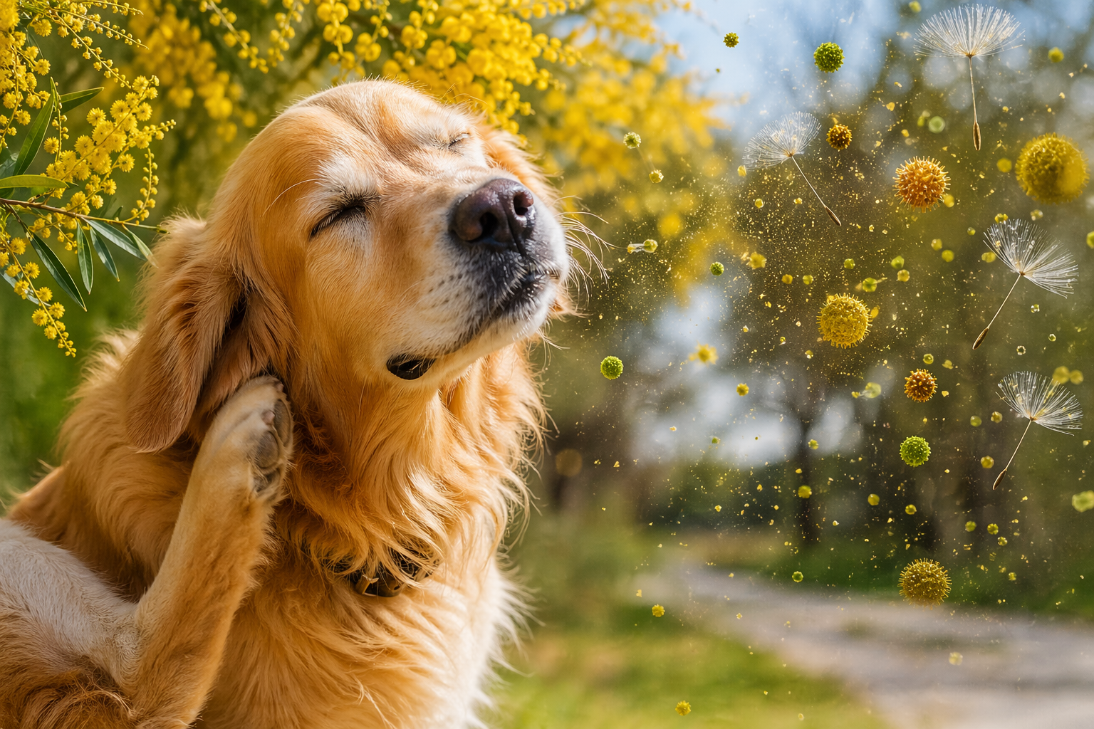 primavera perros, salud canina, dermatitis, veterinaria, cuidado perro