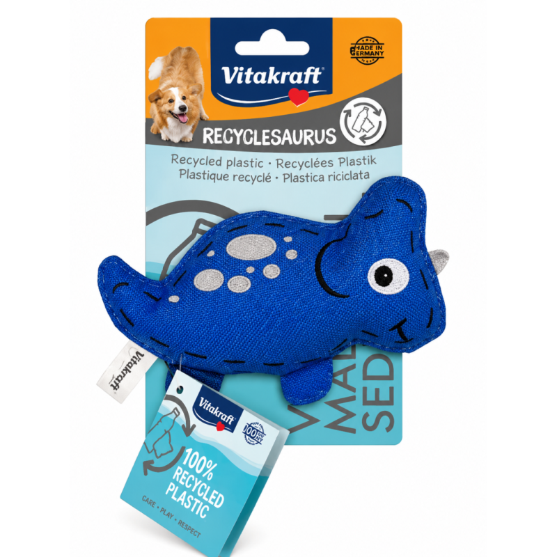 Juguete para perro mini dino azul