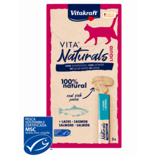 Vita Naturals Liquid Snack Salmon, 5 unidades de 15g (75g)